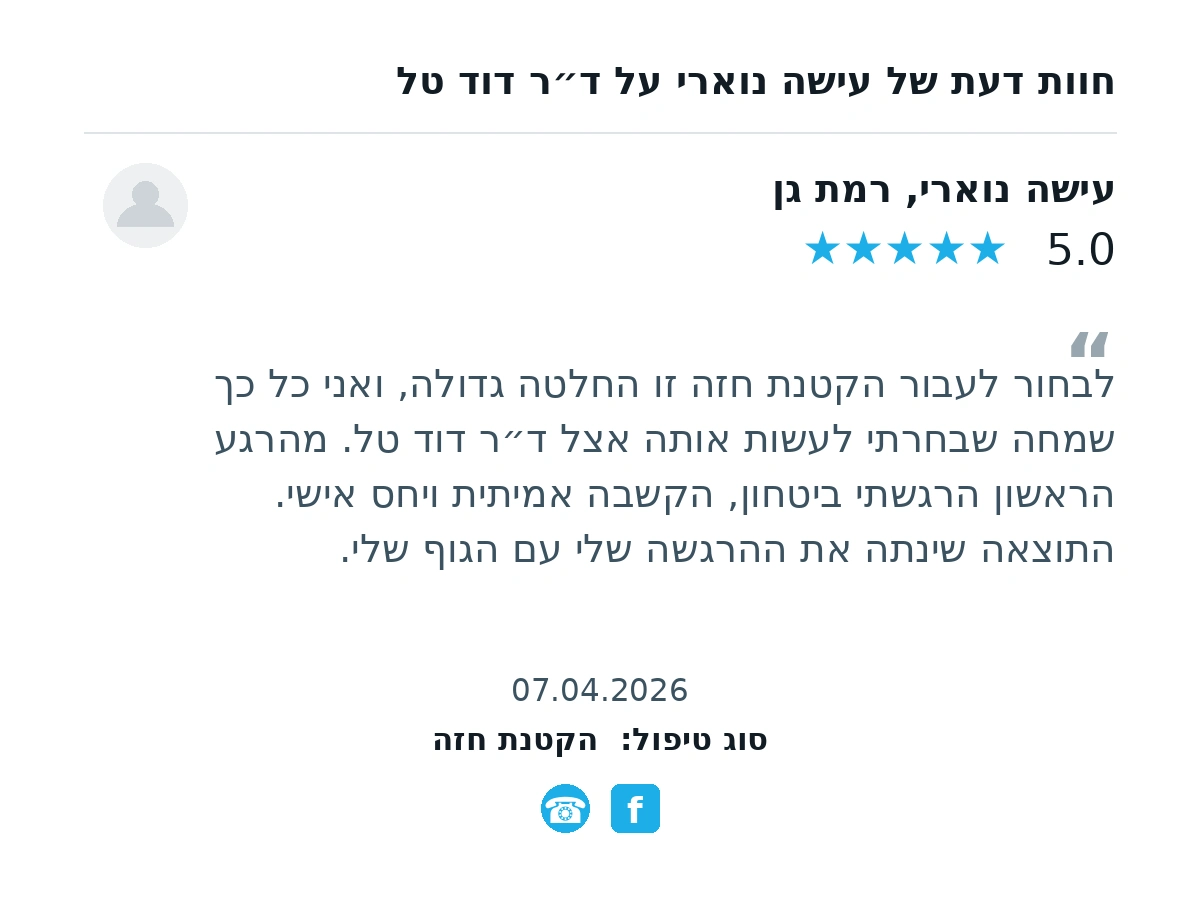 מקום לתמונת חוות דעת ראשונה על ד״ר דוד טל